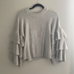 Who What Wear Gray Bell Sleeve Sweater